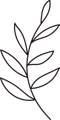 
black line style leaves