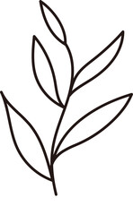 
black line style leaves