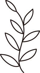 
black line style leaves