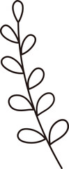 
black line style leaves