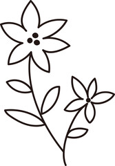
black line style flowers