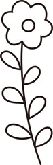 
black line style leaves