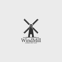 windmill energy business company logo simple idea - obrazy, fototapety, plakaty