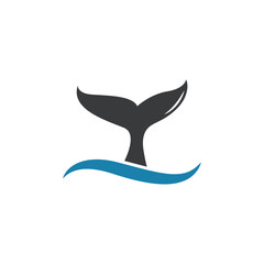 whale fluke tail logo icon vector