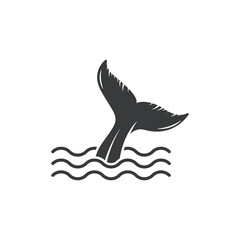 whale fluke tail logo icon vector