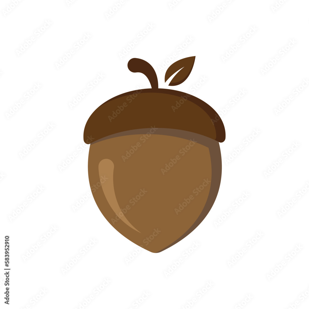 Poster nut acorn icon vector