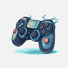 Videogame controllers. Console gamepad vector isolated. Vivid splashes of colors.h  © Roman