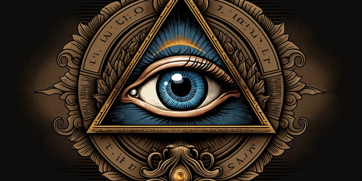 All-seeing Eye. The Eye of Providence. generative ai	