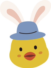 Cute easter chick avatar with hat