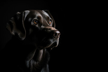 black labrador puppy portrait, Generative AI