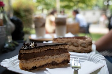 Closeup of chocolate cake