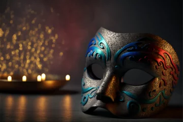 Fotobehang venetian carnival mask © 4topK