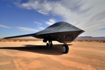Unmanned combat air vehicle, war concept, surveillance concept, war drone. Generative AI Technology