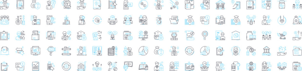 Corporate research vector line icons set. Corporate, research, analysis, business, market, strategy, data illustration outline concept symbols and signs