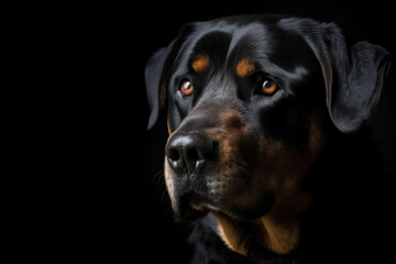 portrait of a black dog, Generative AI