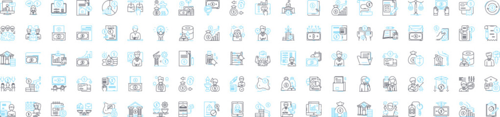 Investment and portfolio management vector line icons set. Investment, Portfolio, Management, Asset, Equity, Fixed income, Alternative illustration outline concept symbols and signs