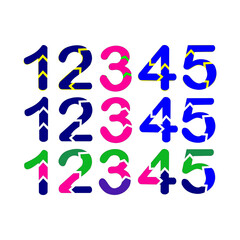 Letters from numbers one to five for graphic info elements