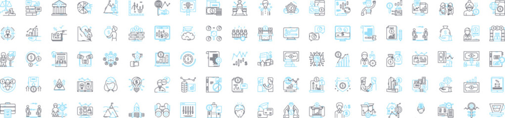 Financial investment vector line icons set. Investment, Finance, Financial, Markets, Banking, Stocks, Assets illustration outline concept symbols and signs