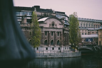 Beautiful view of the Parliament House, Federal government office in Stockholm, Sweden - obrazy, fototapety, plakaty