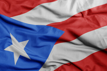 waving national flag of puerto rico .macro shot. 3D illustration