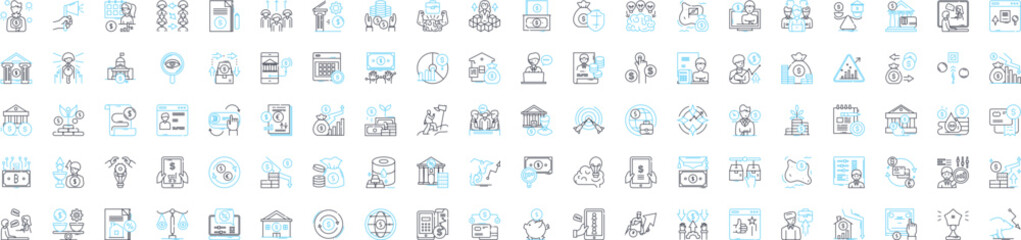 Business taxes vector line icons set. Taxes, Business, Filing, Deductions, Returns, Liabilities, Employer illustration outline concept symbols and signs