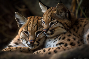 Fototapeta premium Showing Affection in the Wild, AI Generated