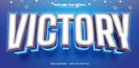Victory editable text effect in modern trend style