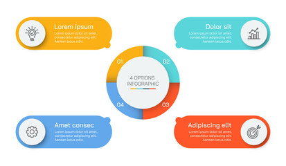 Modern vector infographic design template with 4 options.