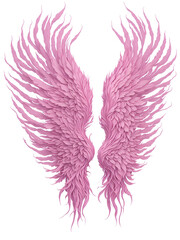 two pink angel wings, Generative AI