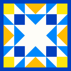 Abstract geometric star pattern inspired by duvet quilting