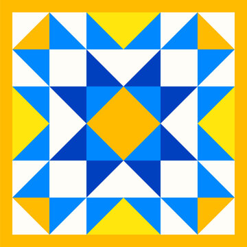 Abstract geometric star pattern inspired by duvet quilting