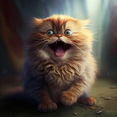 Fototapeta premium Fun kitten AI