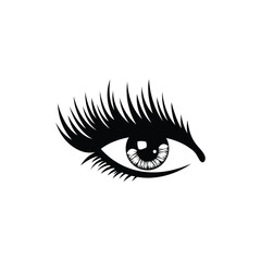 eyelashes logo icon design vector