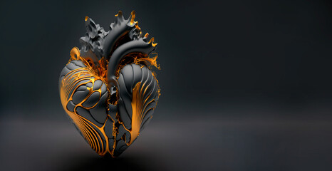 3D abstract minimalistic heart