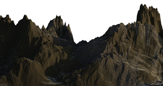 3D renders - mountains - landscapes - isolated PNG images