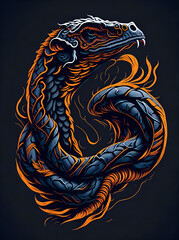 Obraz premium Cartoon snake head. Ai generated illustration
