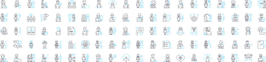 Personal branding vector line icons set. Self-promotion, Networking, Reputation, Identity, Image, Profile, Value illustration outline concept symbols and signs