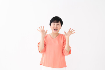 驚く女性　びっくり