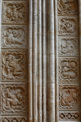 Notre-Dame cathedral, Rouen, France. Reliefs.