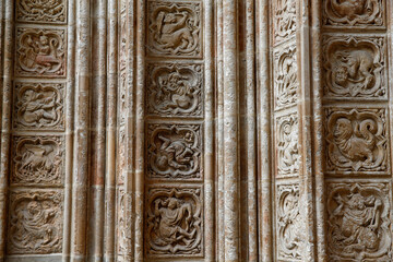 Notre-Dame cathedral, Rouen, France. Reliefs.