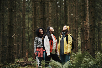 Women admiring nature while hiking