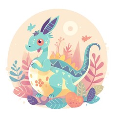 Bunny Easter Dinosaur vector art
