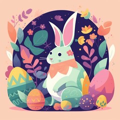 Bunny Easter Dinosaur vector art