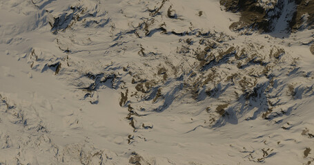 3d renders - mountains - landscapes - TOP view
