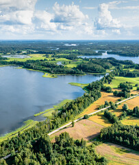 Fototapeta na wymiar Latvia. Latgale. Lake Siver and its surroundings.