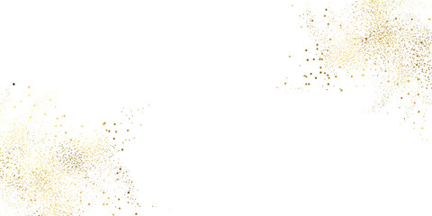 Gold Foil Frame Gold brush stroke . Gold sparkle  splatter border on transparent background.	