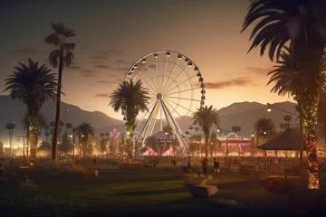 Rolgordijnen Coachella Festival. Generative AI. © Shreyash