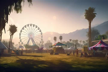 Foto op Plexiglas Coachella Festival. Generative AI. © Shreyash