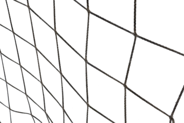Football or tennis net. Rope mesh on a white background close-up