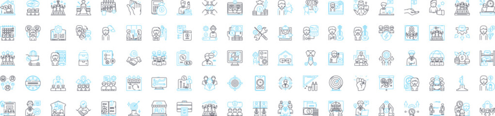Fototapeta na wymiar Workspace vector line icons set. Office, Room, Desk, Table, Area, Bench, Cubicle illustration outline concept symbols and signs